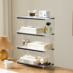 Modern Minimalist Rectangular Bamboo Acrylic Acrylonitrile Butadiene Styrene Bookshelves 2/3/4-Tier For Home Office DFM-F