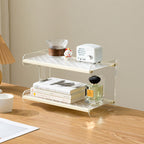 Modern Minimalist Rectangular Bamboo Acrylic Acrylonitrile Butadiene Styrene Bookshelves 2/3/4-Tier For Home Office DFM-F