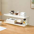 Modern Minimalist Rectangular Bamboo Acrylic Acrylonitrile Butadiene Styrene Bookshelves 2/3/4-Tier For Home Office DFM-F