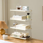 Modern Minimalist Rectangular Bamboo Acrylic Acrylonitrile Butadiene Styrene Bookshelves 2/3/4-Tier For Home Office DFM-F