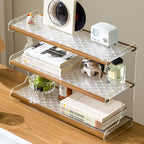 Modern Minimalist Rectangular Bamboo Acrylic Acrylonitrile Butadiene Styrene Bookshelves 2/3/4-Tier For Home Office DFM-F