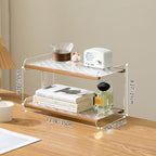 Modern Minimalist Rectangular Bamboo Acrylic Acrylonitrile Butadiene Styrene Bookshelves 2/3/4-Tier For Home Office DFM-F