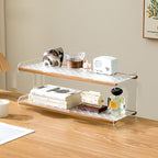Modern Minimalist Rectangular Bamboo Acrylic Acrylonitrile Butadiene Styrene Bookshelves 2/3/4-Tier For Home Office DFM-F