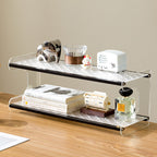 Modern Minimalist Rectangular Bamboo Acrylic Acrylonitrile Butadiene Styrene Bookshelves 2/3/4-Tier For Home Office DFM-F