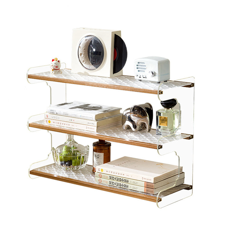 Modern Minimalist Rectangular Bamboo Acrylic Acrylonitrile Butadiene Styrene Bookshelves 2/3/4-Tier For Home Office DFM-F