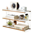 Modern Minimalist Rectangular Bamboo Acrylic Acrylonitrile Butadiene Styrene Bookshelves 2/3/4-Tier For Home Office DFM-F