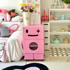 Lumendat Contemporary Creative Kids Robot Shape High-density Composite Board Nightstand 2-Cabinet For Bedroom Lumendat