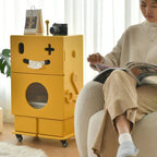 Lumendat Contemporary Creative Kids Robot Shape High-density Composite Board Nightstand 2-Cabinet For Bedroom Lumendat