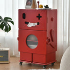 Lumendat Contemporary Creative Kids Robot Shape High-density Composite Board Nightstand 2-Cabinet For Bedroom Lumendat