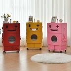 Lumendat Contemporary Creative Kids Robot Shape High-density Composite Board Nightstand 2-Cabinet For Bedroom Lumendat