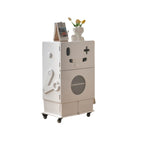 Lumendat Contemporary Creative Kids Robot Shape High-density Composite Board Nightstand 2-Cabinet For Bedroom Lumendat