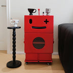 Lumendat Contemporary Creative Kids Robot Shape High-density Composite Board Nightstand 2-Cabinet For Bedroom Lumendat