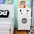 Lumendat Contemporary Creative Kids Robot Shape High-density Composite Board Nightstand 2-Cabinet For Bedroom Lumendat