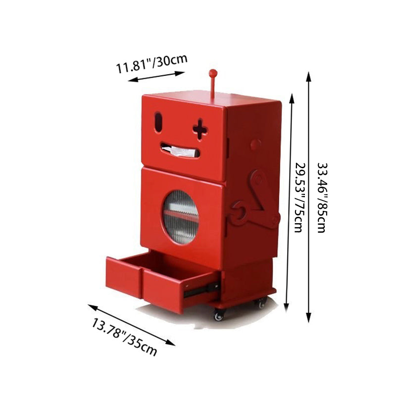 Lumendat Contemporary Creative Kids Robot Shape High-density Composite Board Nightstand 2-Cabinet For Bedroom Lumendat
