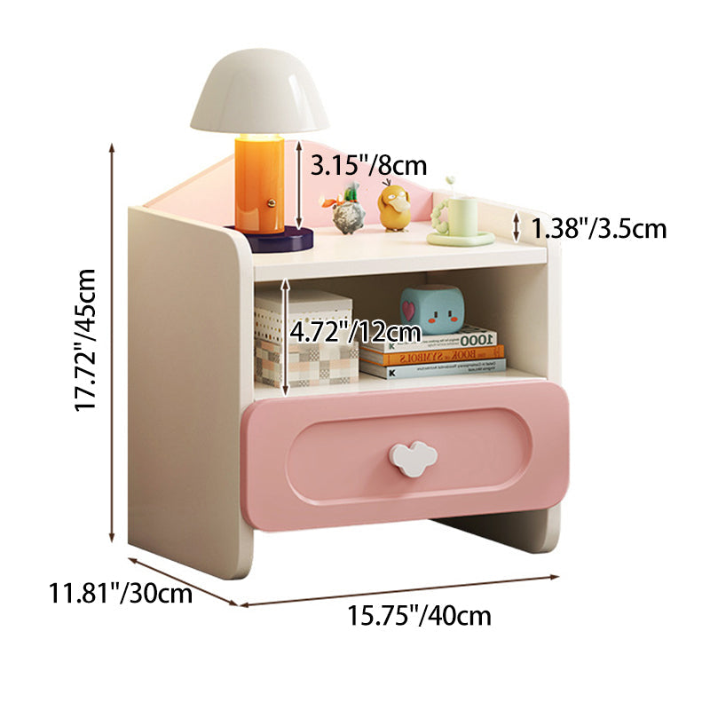 Lumendat Contemporary Creative Kids Square MDF Nightstand 2-Drawer For Bedroom Lumendat