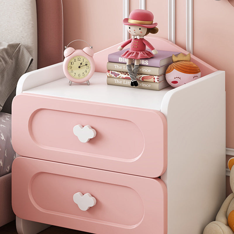 Lumendat Contemporary Creative Kids Square MDF Nightstand 2-Drawer For Bedroom Lumendat