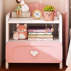 Lumendat Contemporary Creative Kids Square MDF Nightstand 2-Drawer For Bedroom Lumendat