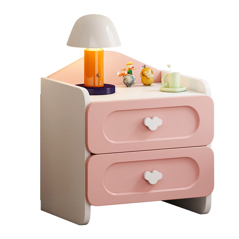 Lumendat Contemporary Creative Kids Square MDF Nightstand 2-Drawer For Bedroom Lumendat