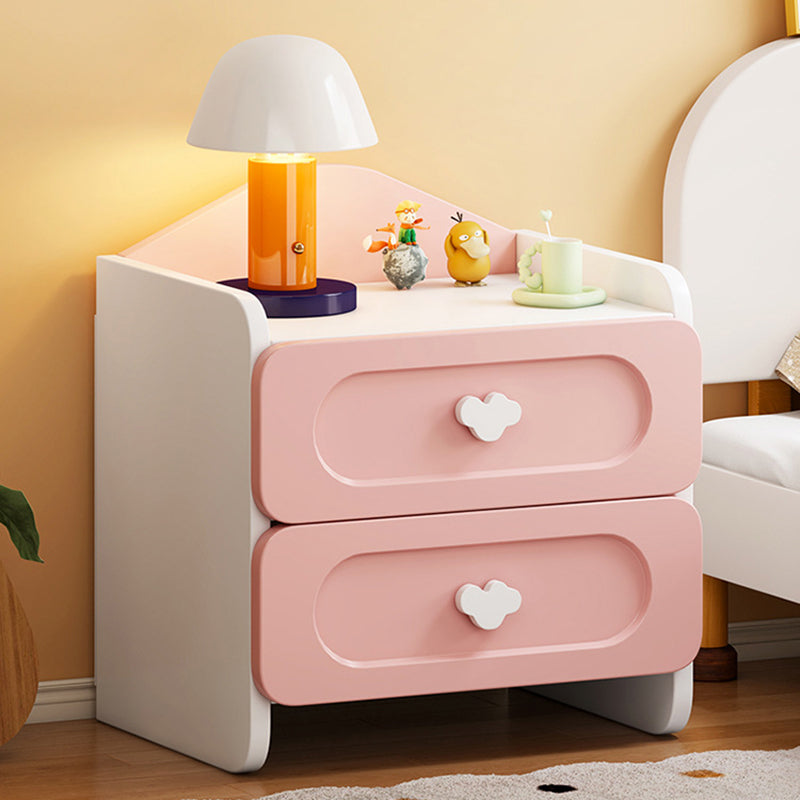Lumendat Contemporary Creative Kids Square MDF Nightstand 2-Drawer For Bedroom Lumendat