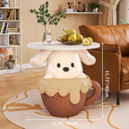 Lumendat Contemporary Creative Kids Dog Shape MDF Resin Nightstand 1-Tier For Bedroom Lumendat