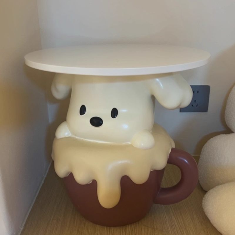 Lumendat Contemporary Creative Kids Dog Shape MDF Resin Nightstand 1-Tier For Bedroom Lumendat