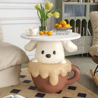Lumendat Contemporary Creative Kids Dog Shape MDF Resin Nightstand 1-Tier For Bedroom Lumendat