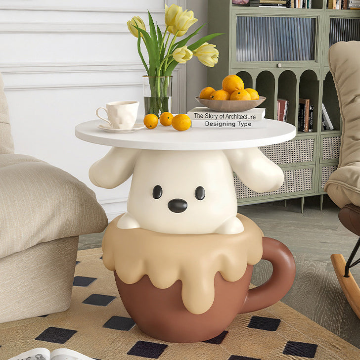 Lumendat Contemporary Creative Kids Dog Shape MDF Resin Nightstand 1-Tier For Bedroom Lumendat