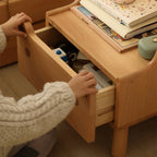 Lumendat Contemporary Creative Kids Bear Shape Oak Nightstand 1-Drawer For Bedroom Lumendat