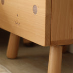 Lumendat Contemporary Creative Kids Bear Shape Oak Nightstand 1-Drawer For Bedroom Lumendat