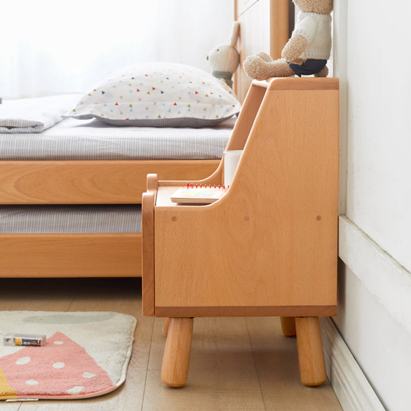 Lumendat Contemporary Creative Kids Bear Shape Oak Nightstand 1-Drawer For Bedroom Lumendat
