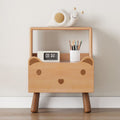 Lumendat Contemporary Creative Kids Bear Shape Oak Nightstand 1-Drawer For Bedroom Lumendat