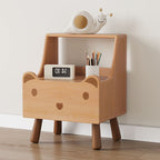 Lumendat Contemporary Creative Kids Bear Shape Oak Nightstand 1-Drawer For Bedroom Lumendat