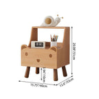 Lumendat Contemporary Creative Kids Bear Shape Oak Nightstand 1-Drawer For Bedroom Lumendat