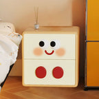Lumendat Contemporary Creative Kids Toast Shape Resin MDF Nightstand 2-Drawer For Bedroom Lumendat