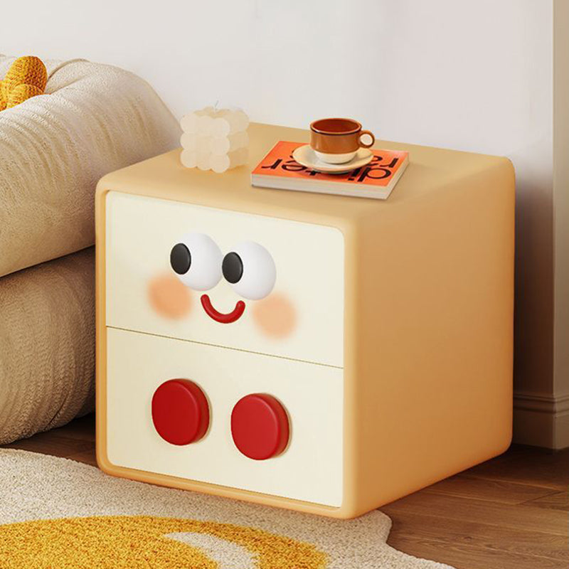 Lumendat Contemporary Creative Kids Toast Shape Resin MDF Nightstand 2-Drawer For Bedroom Lumendat
