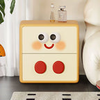 Lumendat Contemporary Creative Kids Toast Shape Resin MDF Nightstand 2-Drawer For Bedroom Lumendat