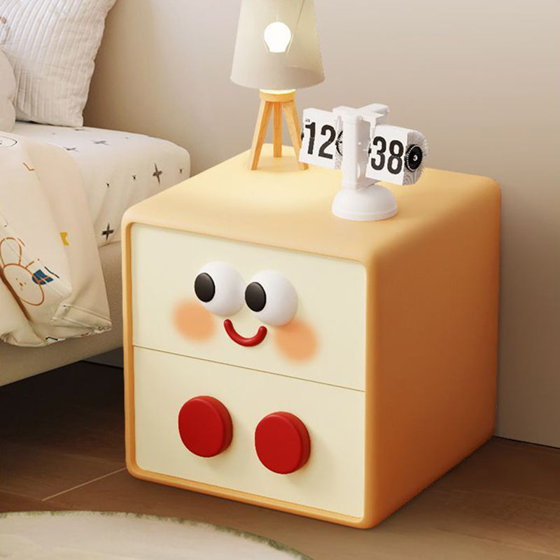 Lumendat Contemporary Creative Kids Toast Shape Resin MDF Nightstand 2-Drawer For Bedroom Lumendat