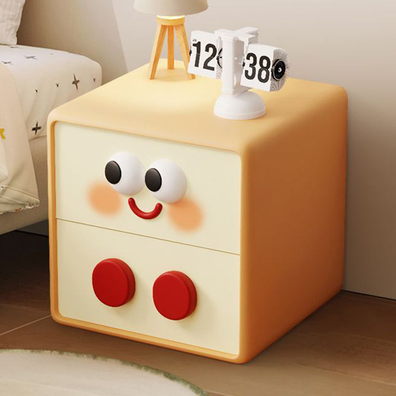 Lumendat Contemporary Creative Kids Toast Shape Resin MDF Nightstand 2-Drawer For Bedroom Lumendat