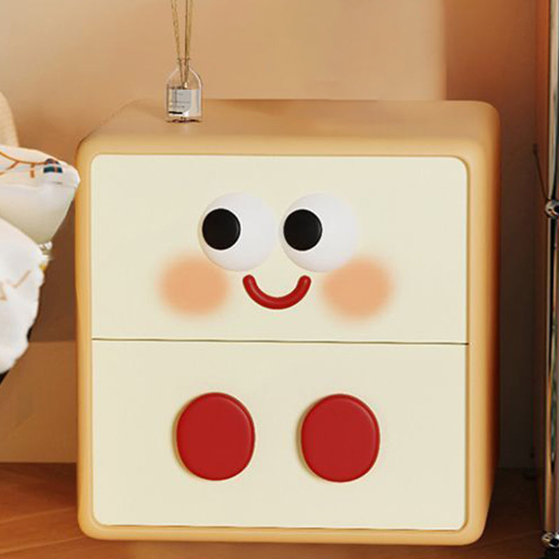 Lumendat Contemporary Creative Kids Toast Shape Resin MDF Nightstand 2-Drawer For Bedroom Lumendat