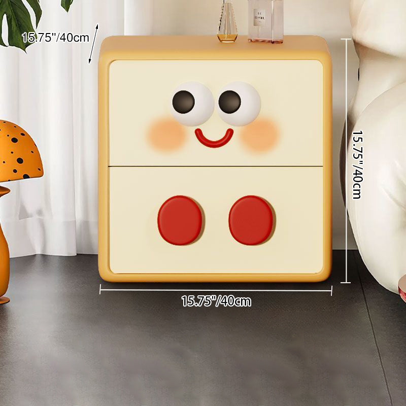 Lumendat Contemporary Creative Kids Toast Shape Resin MDF Nightstand 2-Drawer For Bedroom Lumendat