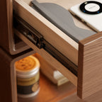 Lumendat Contemporary Creative Kids Mouse Shape Rubberwood Pine Wood Swivel Nightstand 2-Drawer For Bedroom Lumendat