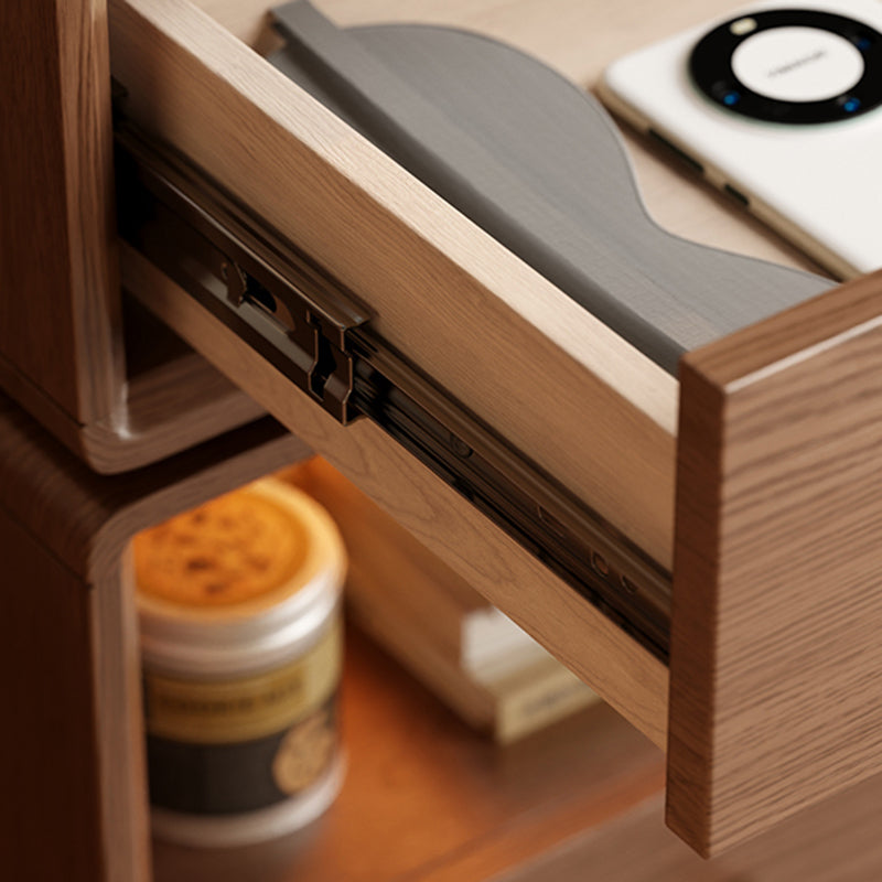 Lumendat Contemporary Creative Kids Mouse Shape Rubberwood Pine Wood Swivel Nightstand 2-Drawer For Bedroom Lumendat