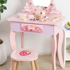 Lumendat Contemporary Creative Kids MDF Rectangular Makeup Vanity Set With Drawer For Bedroom & Living Room Lumendat