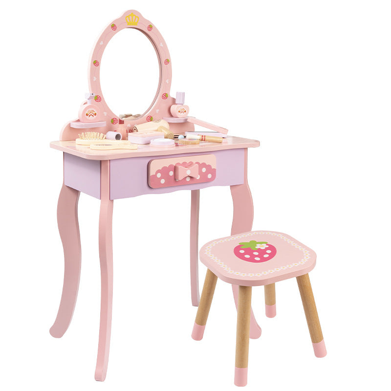 Lumendat Contemporary Creative Kids MDF Rectangular Makeup Vanity Set With Drawer For Bedroom & Living Room Lumendat