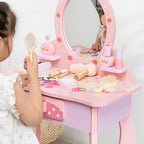 Lumendat Contemporary Creative Kids MDF Rectangular Makeup Vanity Set With Drawer For Bedroom & Living Room Lumendat