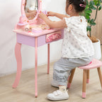 Lumendat Contemporary Creative Kids MDF Rectangular Makeup Vanity Set With Drawer For Bedroom & Living Room Lumendat