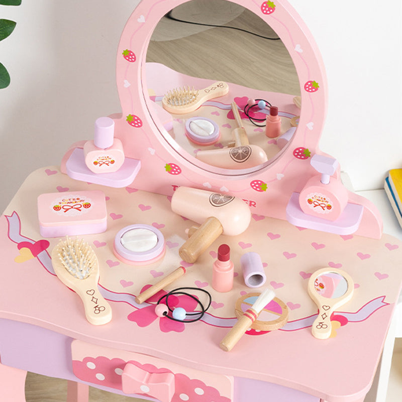 Lumendat Contemporary Creative Kids MDF Rectangular Makeup Vanity Set With Drawer For Bedroom & Living Room Lumendat