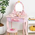 Lumendat Contemporary Creative Kids MDF Rectangular Makeup Vanity Set With Drawer For Bedroom & Living Room Lumendat