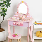 Lumendat Contemporary Creative Kids MDF Rectangular Makeup Vanity Set With Drawer For Bedroom & Living Room Lumendat