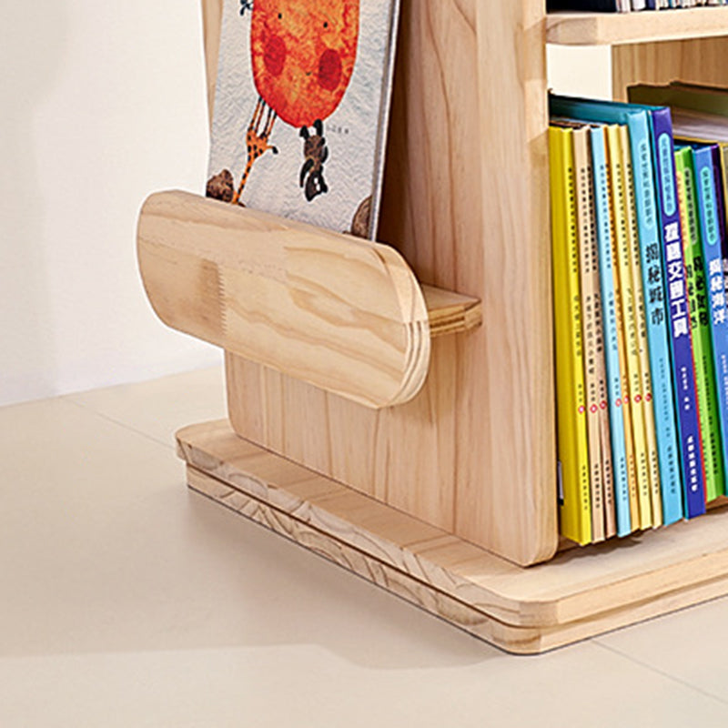 Lumendat Modern Minimalist Kids Pine Wood Rectangular Bookshelf Swivel 4/5 Tiers For Living Room & Bedroom Lumendat